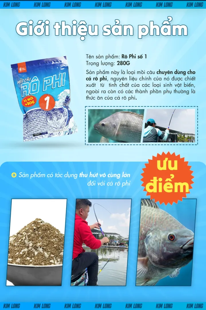 Mồi câu rô phi Kim Long số 1