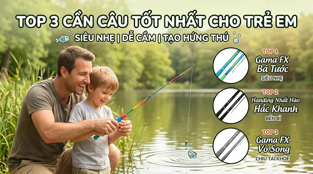 Top 3 cần câu tốt nhất cho trẻ em: Giúp con vui chơi, cha mẹ thảnh thơi
