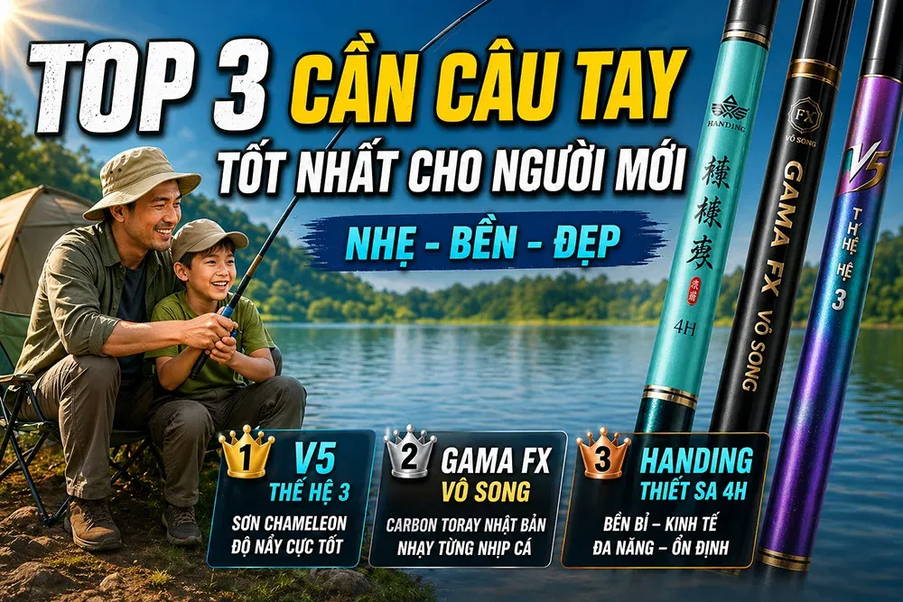 Top 3 Cần Câu Tay Giải Trí Tốt Nhất Cho Người Mới